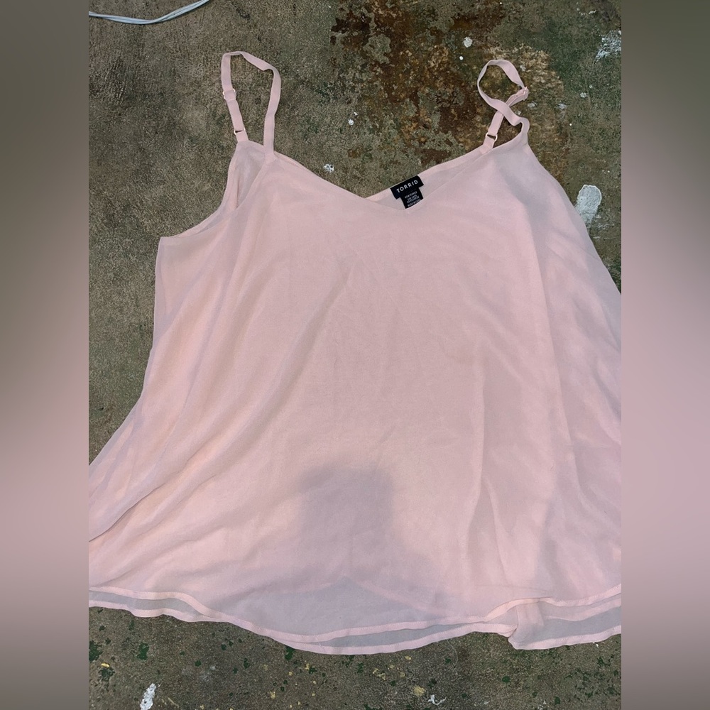 XXL light pink sheer Torrid spaghetti strap tank top